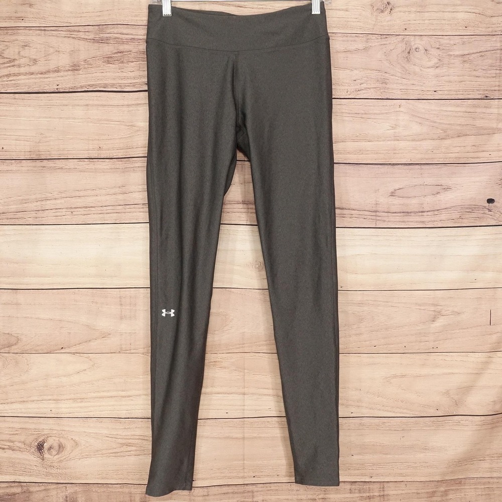 Under Armour Leggings Womens M Gray Ankle HeatGear Compression Yoga Running